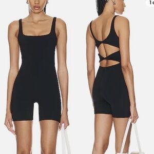 Bandier Le Ore Twist Back One Piece Catsuit in Black NWOT